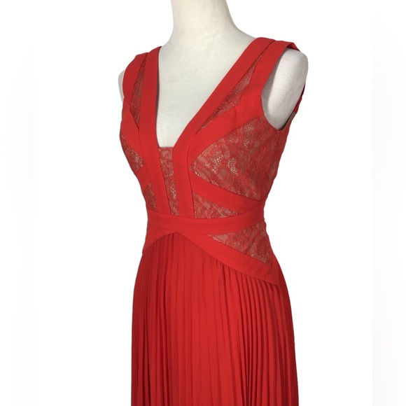 BCBG MAXAZRIA x REVOLVE Bright Poppy Pleated Maxi Dress Size 0 - Picture 8 of 12